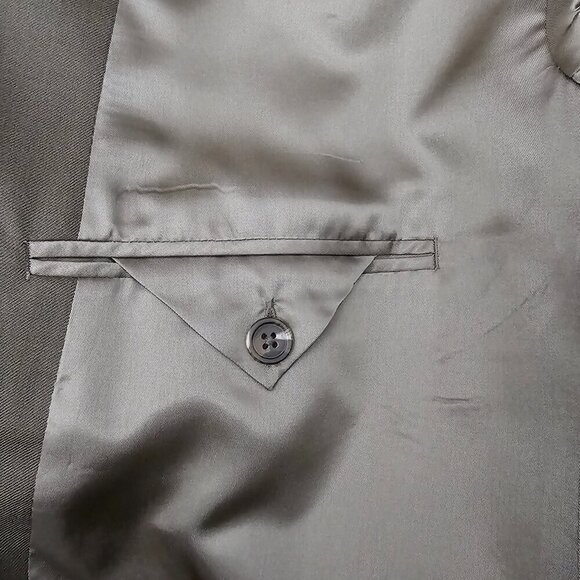 Chaps Men's Pure Wool Taupe Suit Coat Single Breast Lined Blazer Jacket - Picture 7 of 10